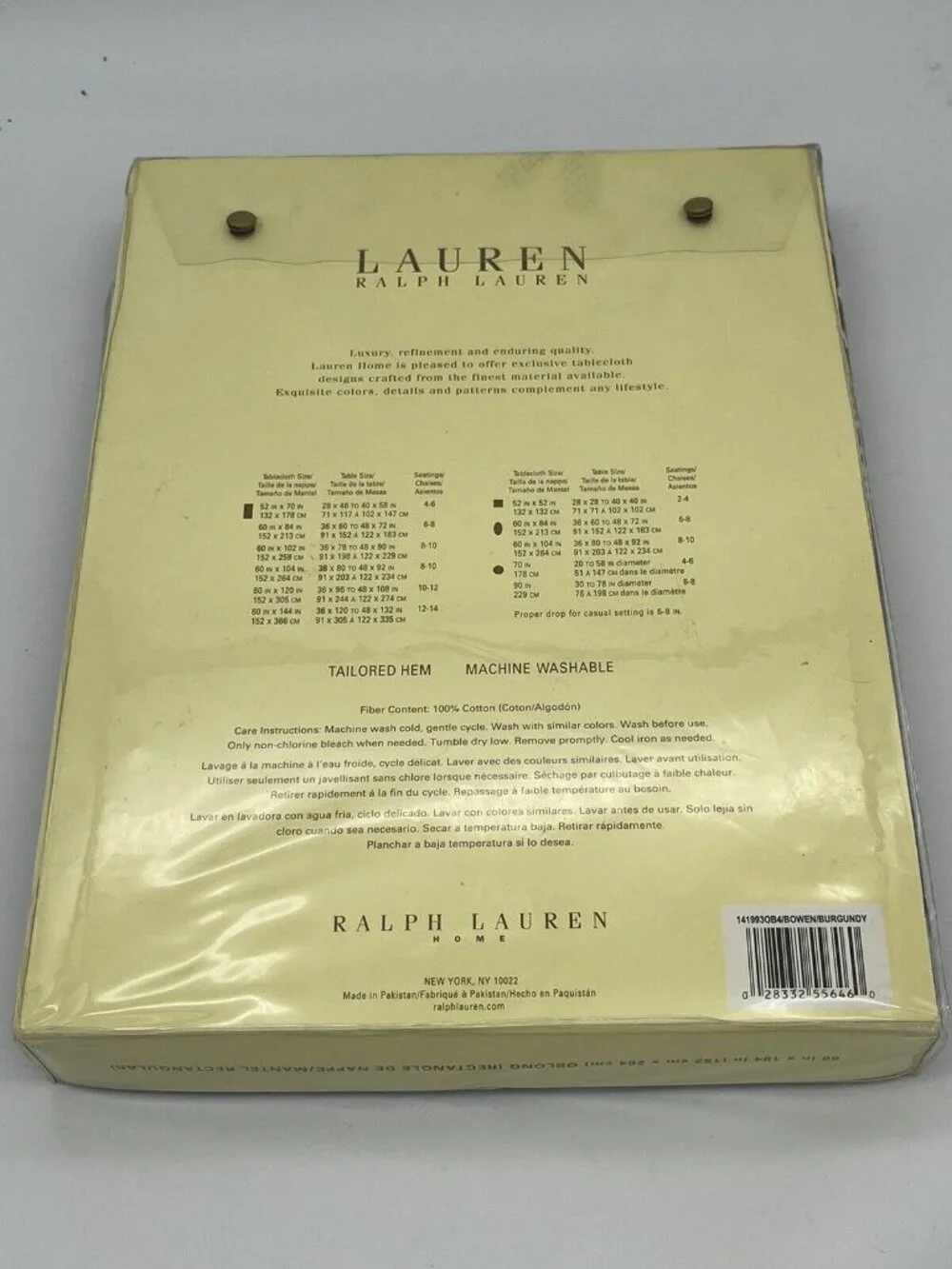 Lauren Ralph Lauren Bowen Oblong Tablecloth 60 x 104